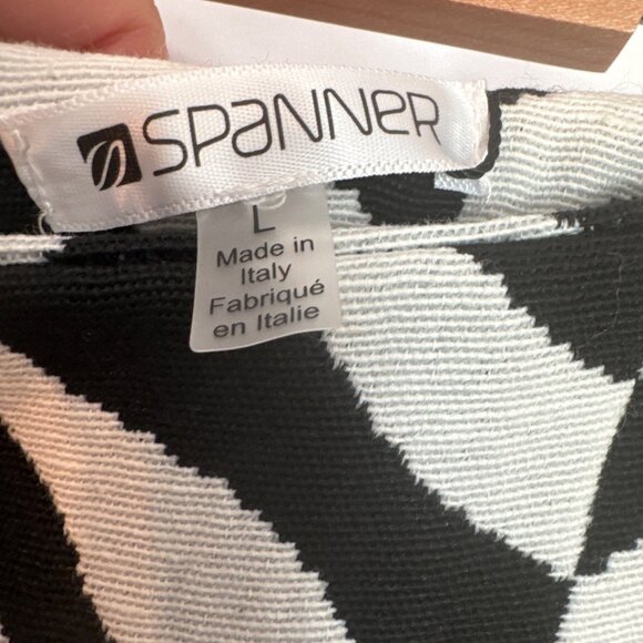 NWT Spanner Wide Leg Trouser Black White Chevron Zebra Palazzo Pant L Career Cit - Picture 6 of 9